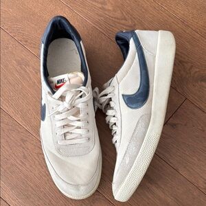 Nike White and Blue Classic Sneakers
